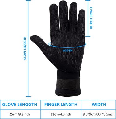 HOLEMZ Рукавички для дайвінгу 3 мм, неопренові рукавички для плавання, чорні, еластичні, регульовані, для водних видів спорту, серфінгу, снорклінгу, плавання, чоловічі, жіночі