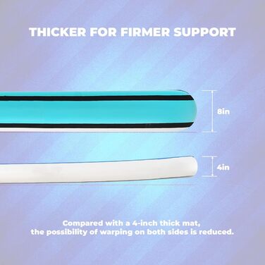 Гімнастичний надувний мат Quashley, 20,3 см товщиною, з двома липучками, гнучкий, 4 м/4,9 м/6 м, надувні килимки для тренувань, черлідинг, електричний насос вдома