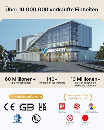 Еліптичний тренажер MERACH з низьким рівнем впливу, U-подібний степер з 3D-рухом, тихий кардіо-тренажер з LCD-дисплеєм для підрахунку часу, кроків та калорій, з неслизькими педалями, компактний для дому та квартири, 2511