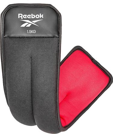 Напульчники з вагою для ніг, 1.5 кг, Neopren, чорний/червоний, для фітнесу та силових тренувань