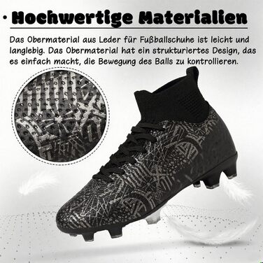 Дитячі футбольні бутси для хлопчиків та дівчаток, розмір 36 EU, чорний колір