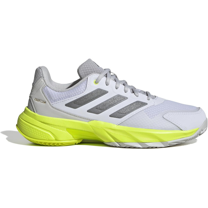 Жіночі тенісні кросівки adidas CourtJam Control 3 для глини, 42 EU, білий/металік/лимонний