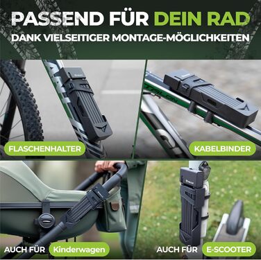 Замок для велосипеда: складний, антикрадійний [Оригінал]. Швидка та легка установка, нержавіюча сталь, рівень безпеки 10/10, 120 см
