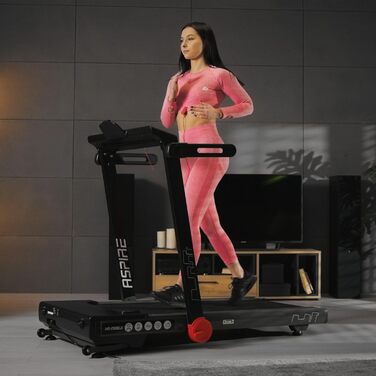 Бігова доріжка Hop-Sport Aspire HS-2500LB для дому, 3 к.с., 50x125 см, до 18 км/год, USB, Bluetooth, дисплей, навантаження до 150 кг, нахил до 15°