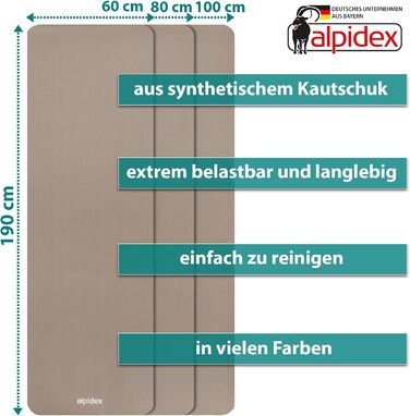 Йога мат ALPIDEX Extra Dick 1,5 см: килимок для йоги, фітнесу, пілатесу, гімнастики, HIIT, фізіотерапії. Антиковзка, без фталатів, 190 x 80 x 1.5 см