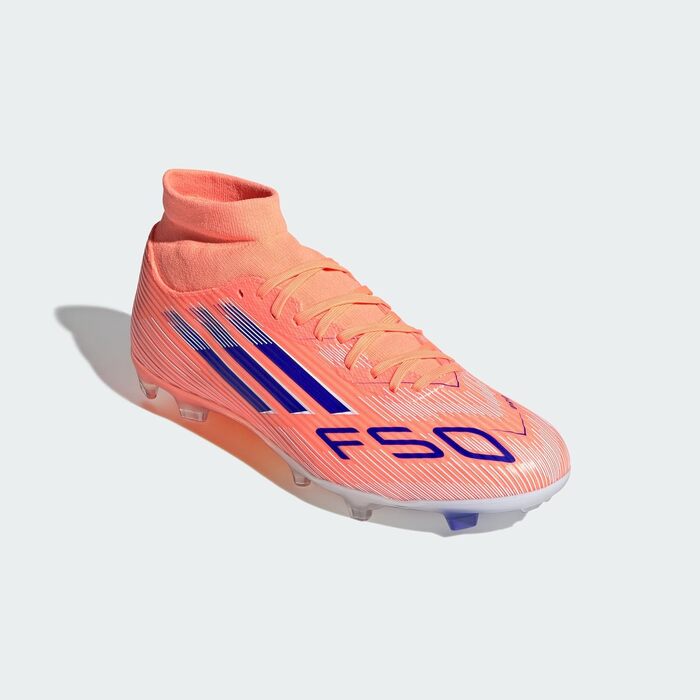 Футбольні бутси adidas F50 League Mid для твердого/многорункового покриття, 42 EU, Beam Orange/Lucid Blue/Cloud White