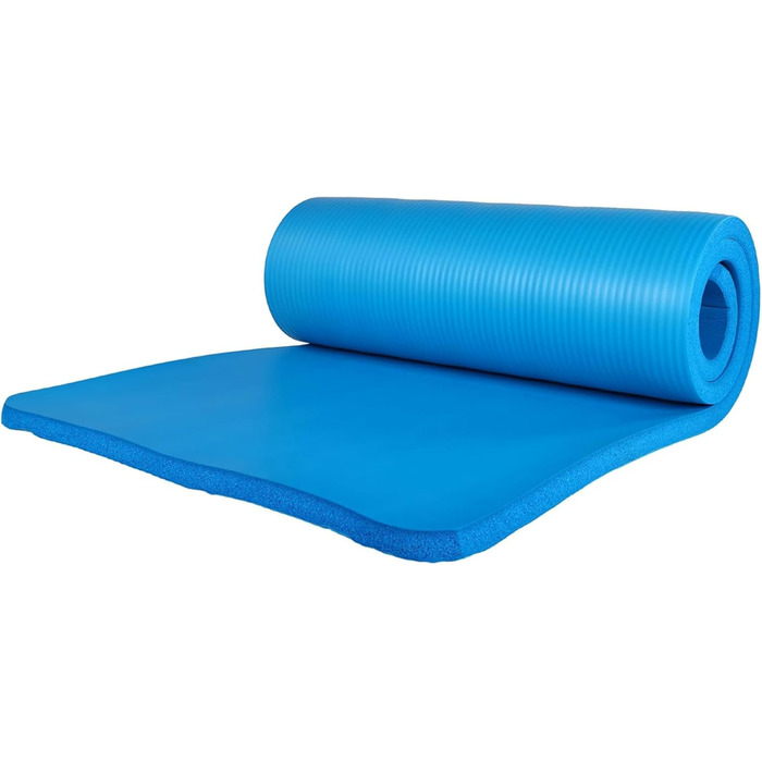 Набір для йоги BalanceFrom GoYoga 7 в 1: килимок 1/2'' з ременем, 2 блоки, рушник для килимка, рушник для рук, ремінь, наколінник, синій