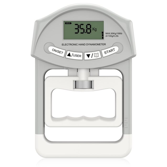 Електронний динамометр Kuptone 90кг / 200lbs з набором дисків для вимірювання сили стискання руки