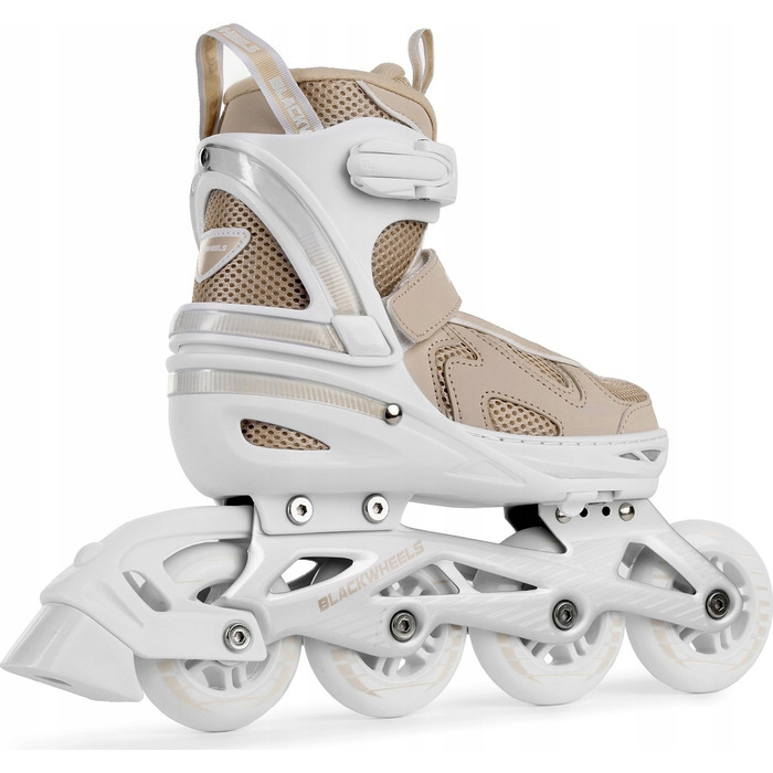 Роликові ковзани Blackwheels Flex Pro, регульовані, бежеві, розмір 34-37, колеса 80 мм, підшипники ABEC-7