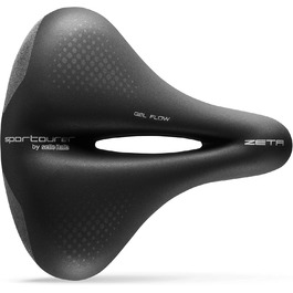 Сідло для міського велосипеда Sportourer Zeta Comfort Gel SuperFlow, м'яке гелеве, з відбивачем, водонепроникне, чорне