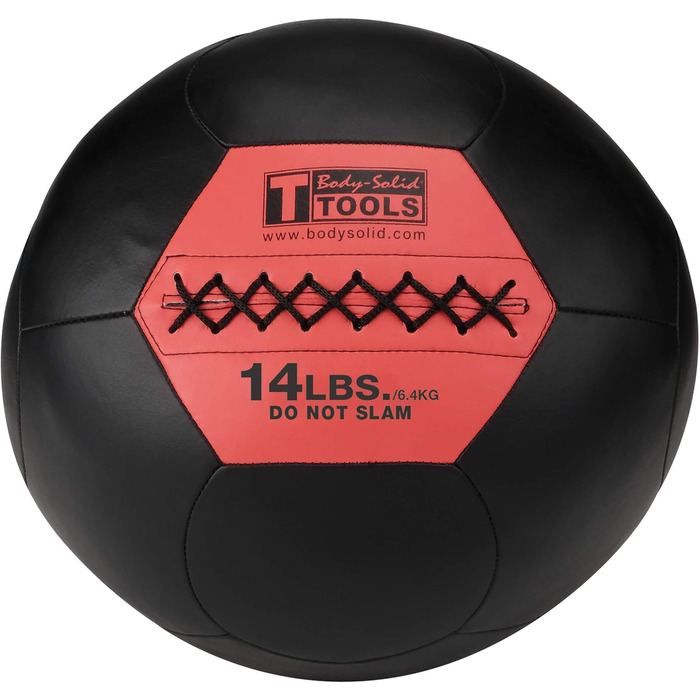 М'яч для фітнесу Body-Solid Soft Shell, 6-30 фунтів, чорний – медбол для кросфіту, тренування сили та схуднення, не відскакує