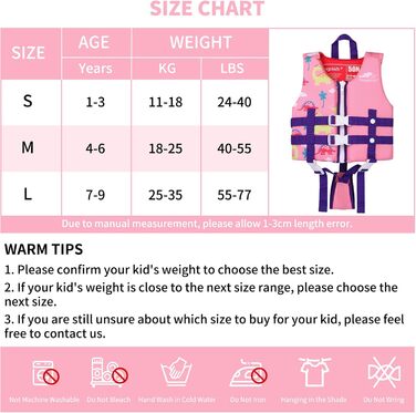 Дитяча жилетка для плавання Gogokids для хлопчиків 1-9 років, рожева (S)