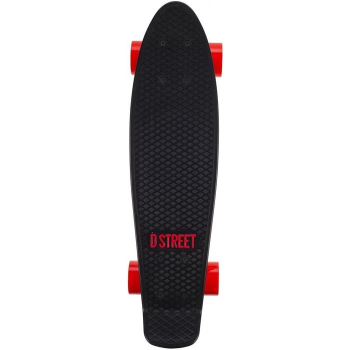Скейтборд Dstreet Polyprop 3rd Gen 23'' для дорослих, чорний/червоний, поліпропілен
