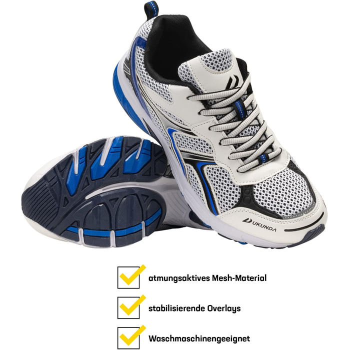 Чоловічі бігові кросівки Mombasa, білі, розмір 39 EU, дихаюча сітка, зносостійка підошва