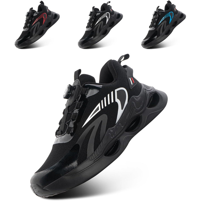 Чоловічі кросівки для бігу Hitmars: спортивні, дихаючі, з амортизацією, розмір 39-47 EU, чорний колір