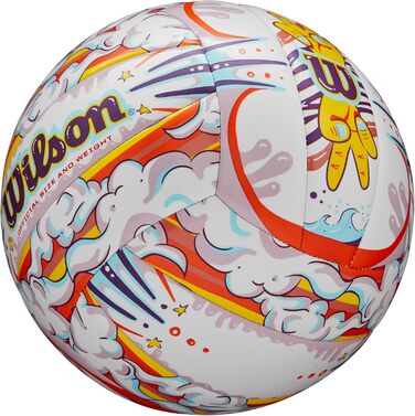 Волейбольний м'яч WILSON Graffiti, офіційний розмір, для вулиці, біло-оранжевий