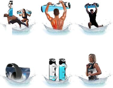 MuscleForge® Аквабег для тренувань з водою 15/20/25/30 кг, мішок для стабілізаційного та силового тренінгу, регульована вага до 25 кг