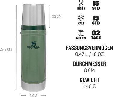 Термос STANLEY 1913 Classic Legendary 0.47 л, Hammertone Green