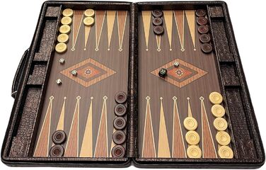 Набір для гри в бейсбол (табла), середній, для подорожей, Tric Trac, штучна шкіра, 44 x 27 см, білий, чорний, коричневий, світло-коричневий