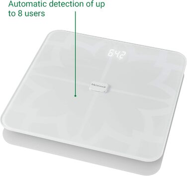Medisana BS 450 Connect – цифрова вага для тіла, жирові та водні показники, аналіз м'язової маси й кісткової тканини, з додатком, чорна