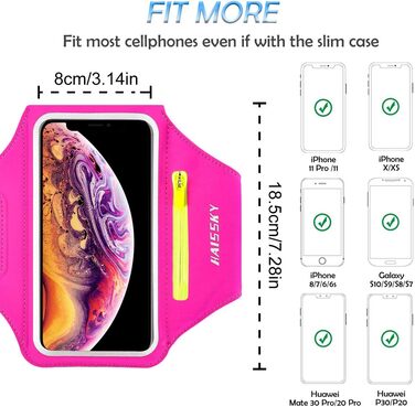 Спортивний браслет для телефону Guzack Universal: для iPhone, Samsung, Huawei, Xiaomi (до 6.9'), темно-синій/сливовий