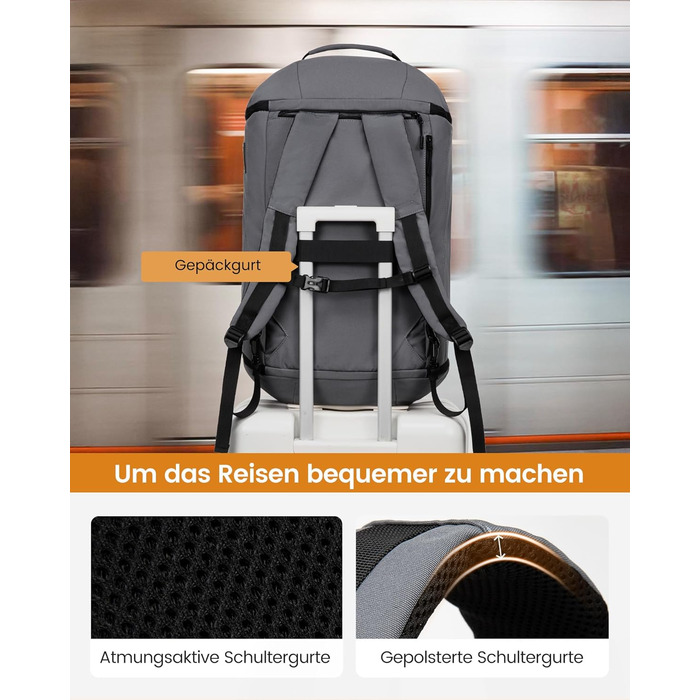 Спортивна сумка LOVEVOOK для чоловіків з відділенням для взуття, 65L, сіро-чорна.  Чоловіча сумка для спортзал, подорожі, ручна поклажа, 52x45x28 см.