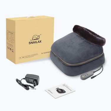 Snailax 2-в-1 шиацу масажер для ніг та спини з підігрівом – електричний масажер для стоп, спини, ніг, з функцією розігріву, сірий