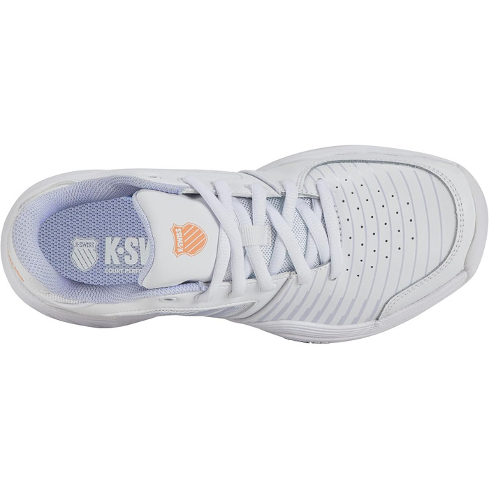 Кросівки для тенісу K-Swiss Court Express Carpet - унісекс, білі, персикові, розмір 33.5 EU