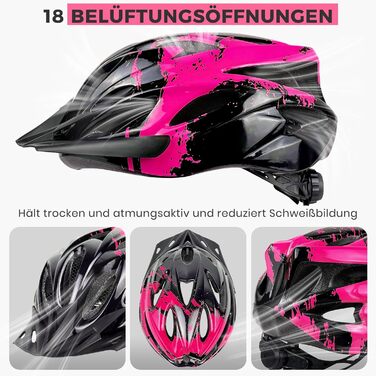 Дитячий велосипедний шолом Rosenrot, регульований, 50-55 см, для дітей 3-13 років, з візором