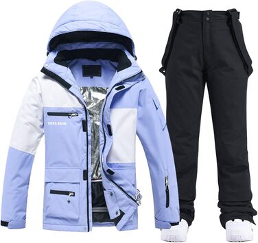 Водонепроникний комплект для сноубордингу та катання на лижах: теплий зимовий костюм для жінок та чоловіків (3XL)