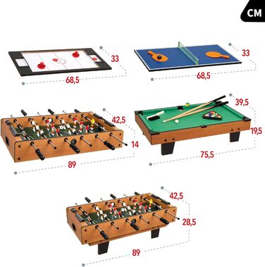 Дитячий ігровий стіл 4 в 1 ColorBaby CBgames, багатофункціональний, компактний, 4 гри в комплекті
