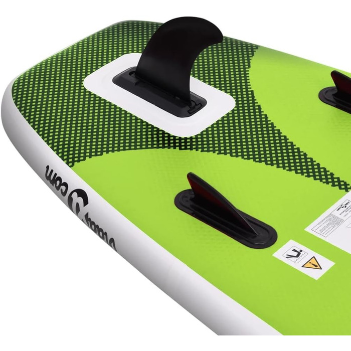 Надувна SUP-дошка для дорослих vidaXL 330x76x10 см, комплект: весло, насос, зелена, для серфінгу, сапборд, фановий падлборд