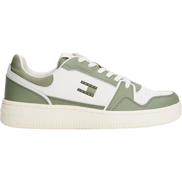 Чоловічі кросівки Tommy Jeans Retro Basket Low Top Cupsole — Білі/Екру/Зелені (розмір 44 EU)