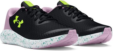 Дитячі кросівки Under Armour Charged Pursuit 3 для бігу (4.5 Big Kid, чорний/фіолетовий/жовтий)