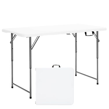 Складний стіл для кемпінгу COSTWAY, регульована висота, 120x60x74.5 см, з ручкою для перенесення - для пікніка, весіль, вечірок