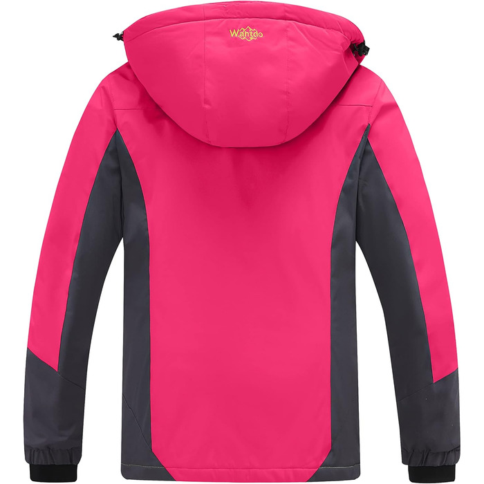 Жіноча гірськолижна куртка Wantdo, тепла флісова куртка, водонепроникна, дихаюча, рожево-червона, розмір L