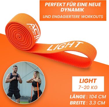 Еспандери для підтягувань та фітнесу Stoff Fitnessbänder - помаранчеві (Light) для нарощування м'язів