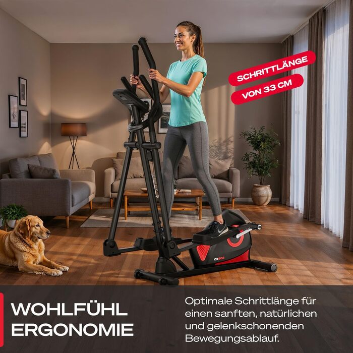 Еліптичний тренажер Sportstech CX608 Silver: тихий, з 8 рівнями опору, LCD-дисплеєм та Bluetooth