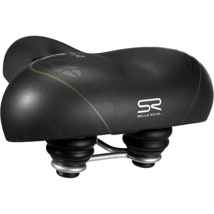 Велосипедне сідло Selle Royal Touren City, гель, еластомери, шкіряна структура, чорне