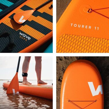 Надувний SUP-борд Wave Tourer Premium: комплект з аксесуарами | Широкий, з неслизьким покриттям, для юніорів та дорослих