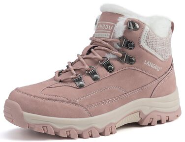 Зимові черевики для жінок, снігоступи, антиковзаючі чоботи, зимові черевики 37-42 EU, розмір 39 EU, рожеві