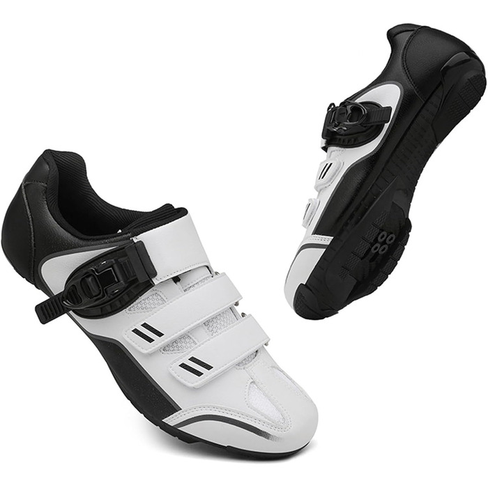 Велосипедні черевики MTB для чоловіків та жінок, сумісні з SPD, з шипами, білі