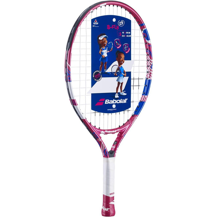 Дитяча тенісна ракетка Babolat B Fly 19, рожево-синя, 164 г, струни, нова