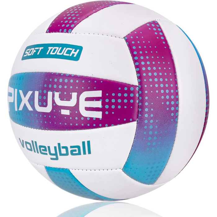 Волейбольні м'ячі PIXUYE, розмір 5, м'які для пляжу, дітей та дорослих, для ігор та тренувань в залі та на вулиці, фіолетовий колір