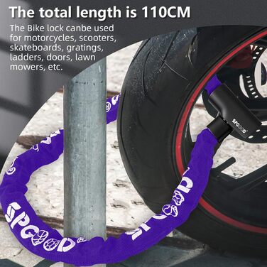Надійне велозамк з 3 ключами, 90 см, проти крадіжок, водонепроникний чохол. Підходить для велосипеда, електросамоката, електробіка, MTB, мотоцикла, вантажного велосипеда. Чорний (870 мм)