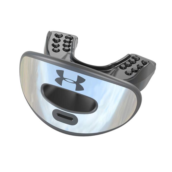 Маска захисна Under Armour Air Mundschutz з ремінцем (срібляста, хромована)