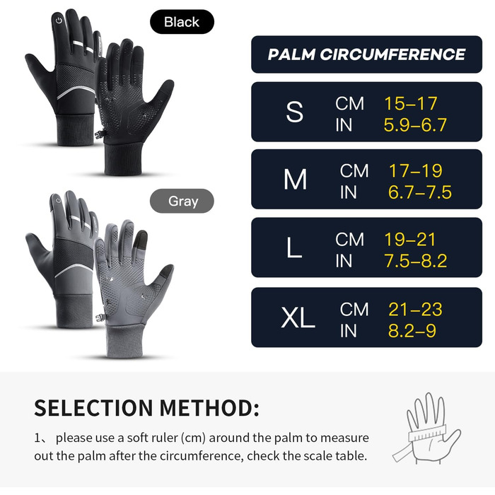 Велосипедні рукавички зимові для чоловіків та жінок, водонепроникні, сенсорні, неслизькі, вітрозахисні, для їзди на велосипеді, бігу та катання на лижах, сірі L