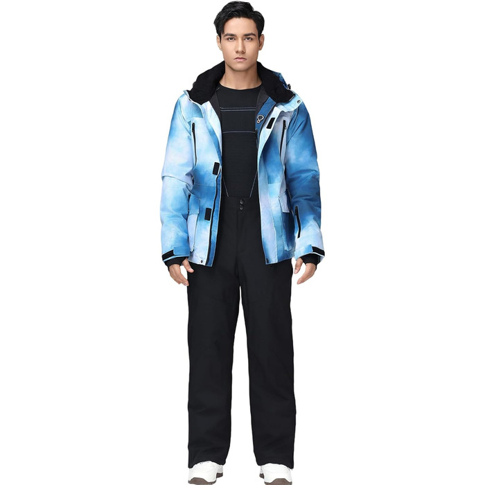 Костюм чоловічий зимовий HOTIAN для сноубордингу, катання на лижах та туризму (L, 8Blue+black)