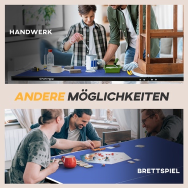 Стіл для настільного тенісу, розкладний, на 8 колесах, з порошковим покриттям сталевий каркас, МДФ, розміри 274 x 152,5 x 76 см, блакитний