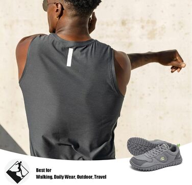 Взуття для бігу HOBIBEAR | Кросівки для трейлраннінгу з широкою передньою частиною | Сірі, 44 EU